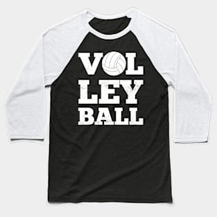 Volleyball Text Retro Baseball T-Shirt
